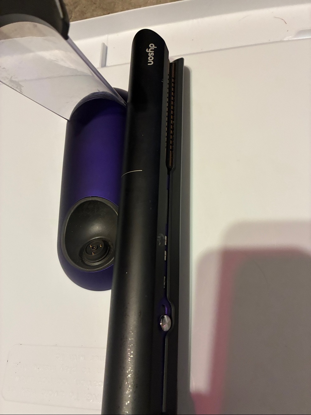 Dyson Purple and Black Corded Hair Straightener with Charger